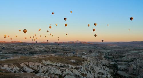 Pre-sunrise balloons in the air